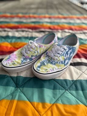 Vans Multicolor Tie-Dye Canvas Sneakers - White, Blue, Yellow, Pink